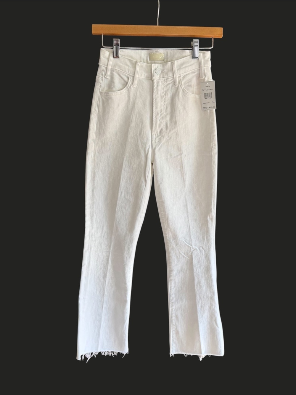 NWT LIL' MOTHER Hustler Ankle Fray Jeans Fairest of them All White 24P
